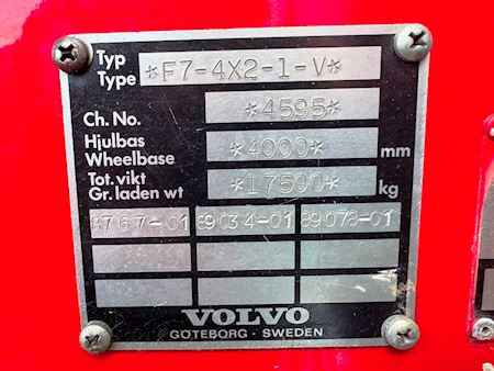 Volvo F7-18 4x2 Brandslukningskøretøj