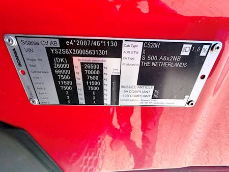 Scania S500 6x2 2950mm Trækker