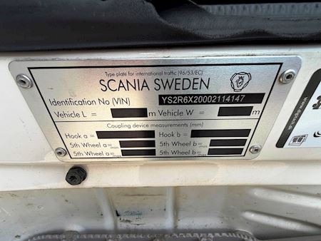 Scania R580 6x2 4500mm Chassis