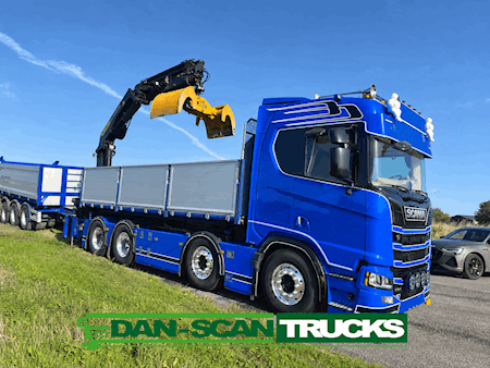 Scania 660R med 26 palfinger og pendel lad og kærre Hejs/kran